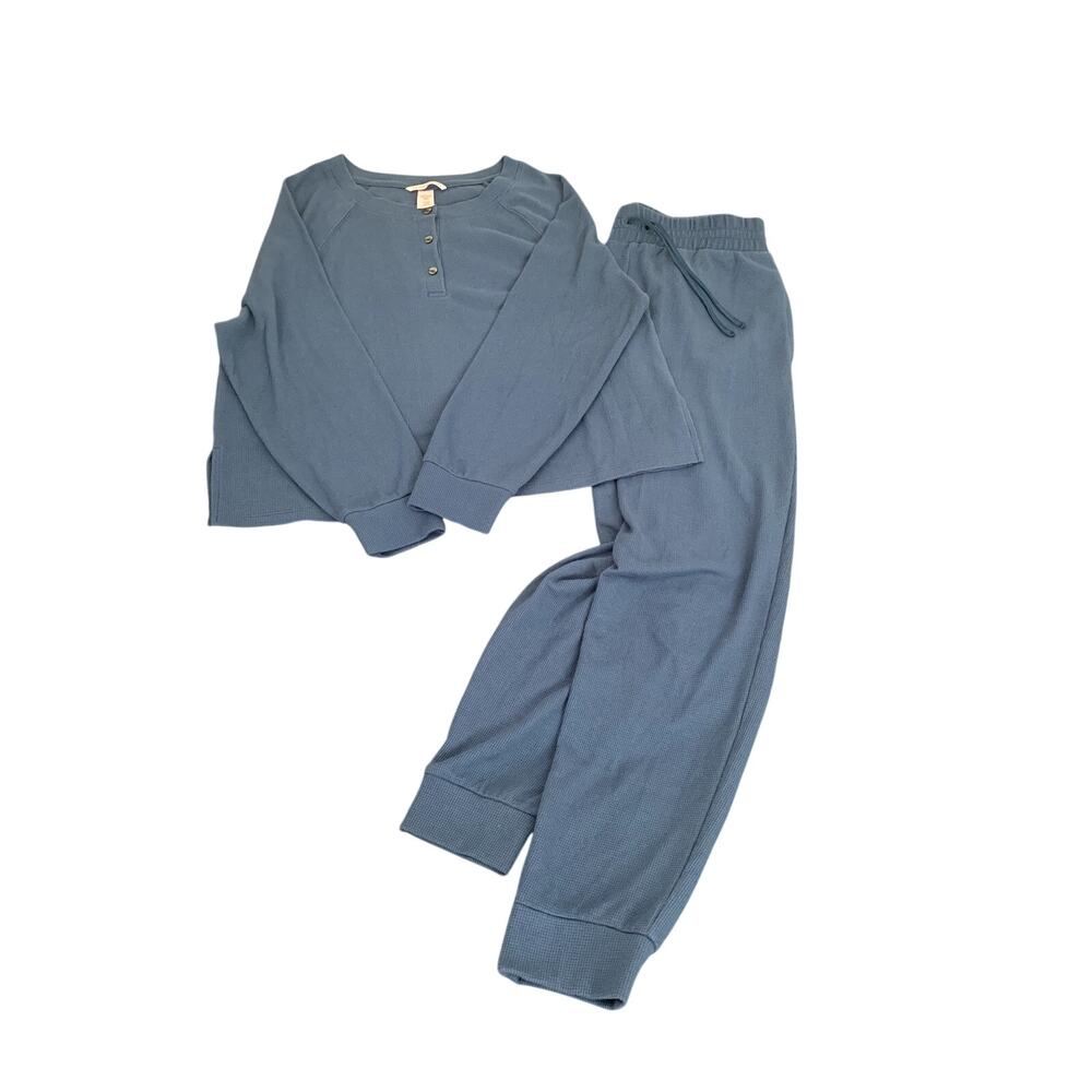 Victoria's Secret Glow Waffle Henley Thermal PJ Jogger Set Size S